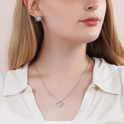 Unbreakable Bond  Love Knot Necklace & Earring Set