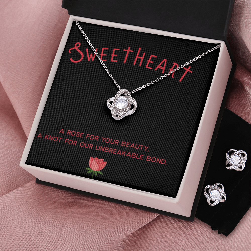 Love Knot Necklace & Earring Set