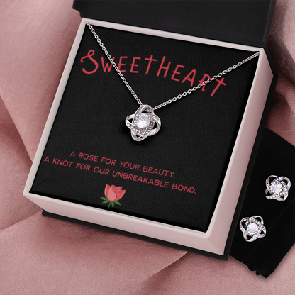 Love Knot Necklace & Earring Set