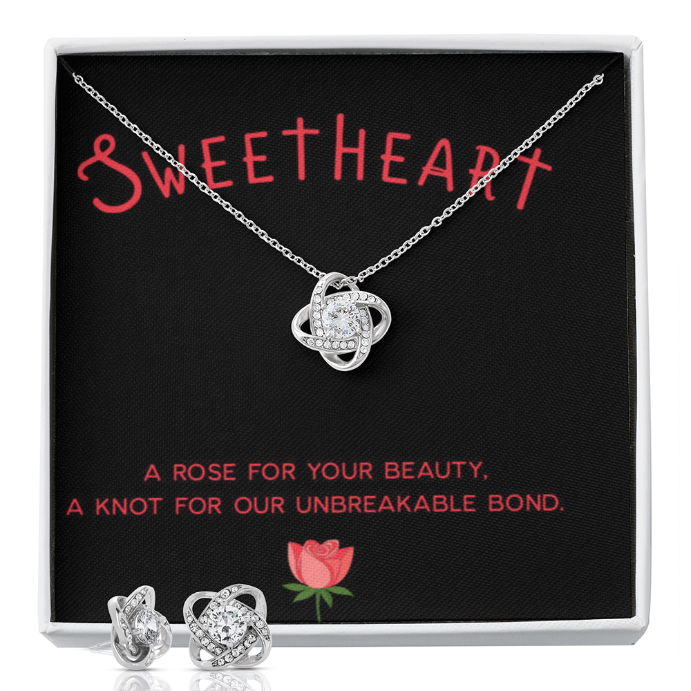 Love Knot Necklace & Earring Set