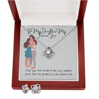 Forever Connected  Love Knot Necklace & Earring Set