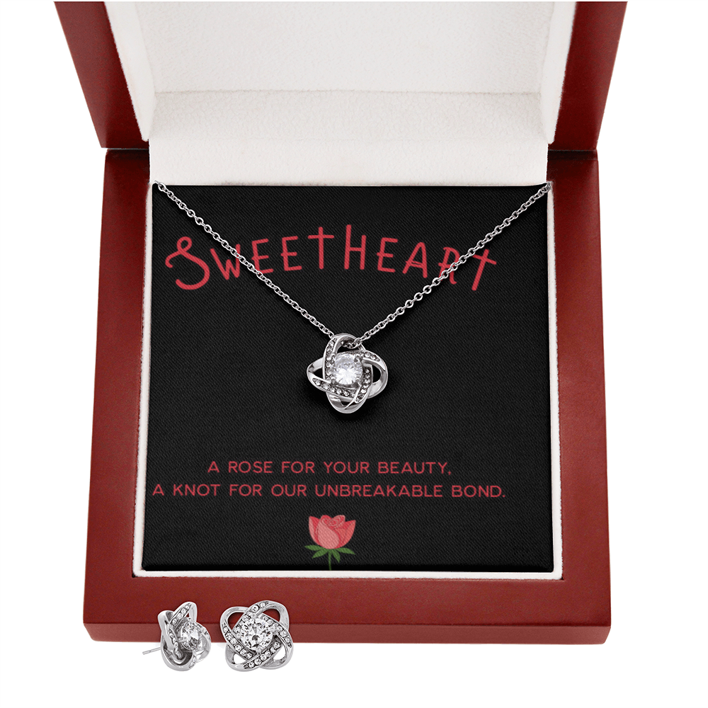 Love Knot Necklace & Earring Set