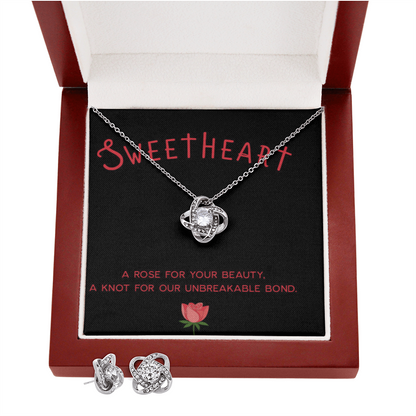 Love Knot Necklace & Earring Set