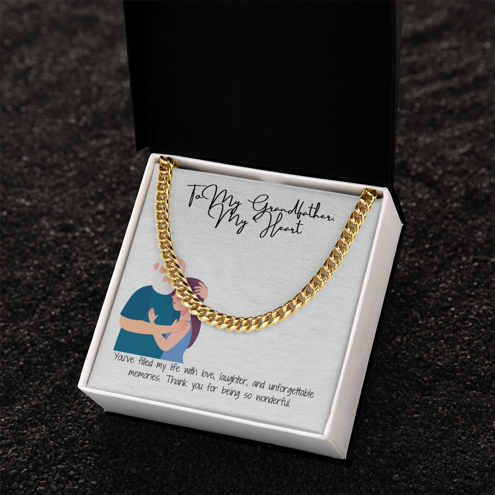 "To My Grandfather"  Classic Cuban Link Chain