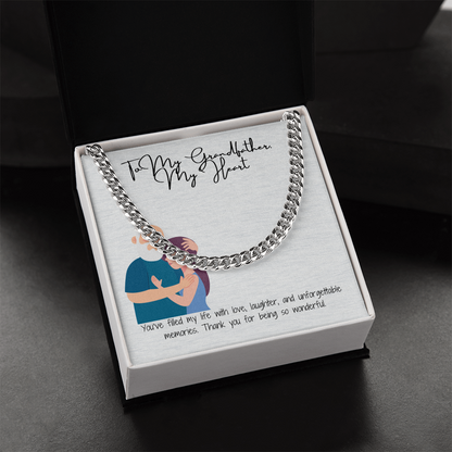 "To My Grandfather"  Classic Cuban Link Chain