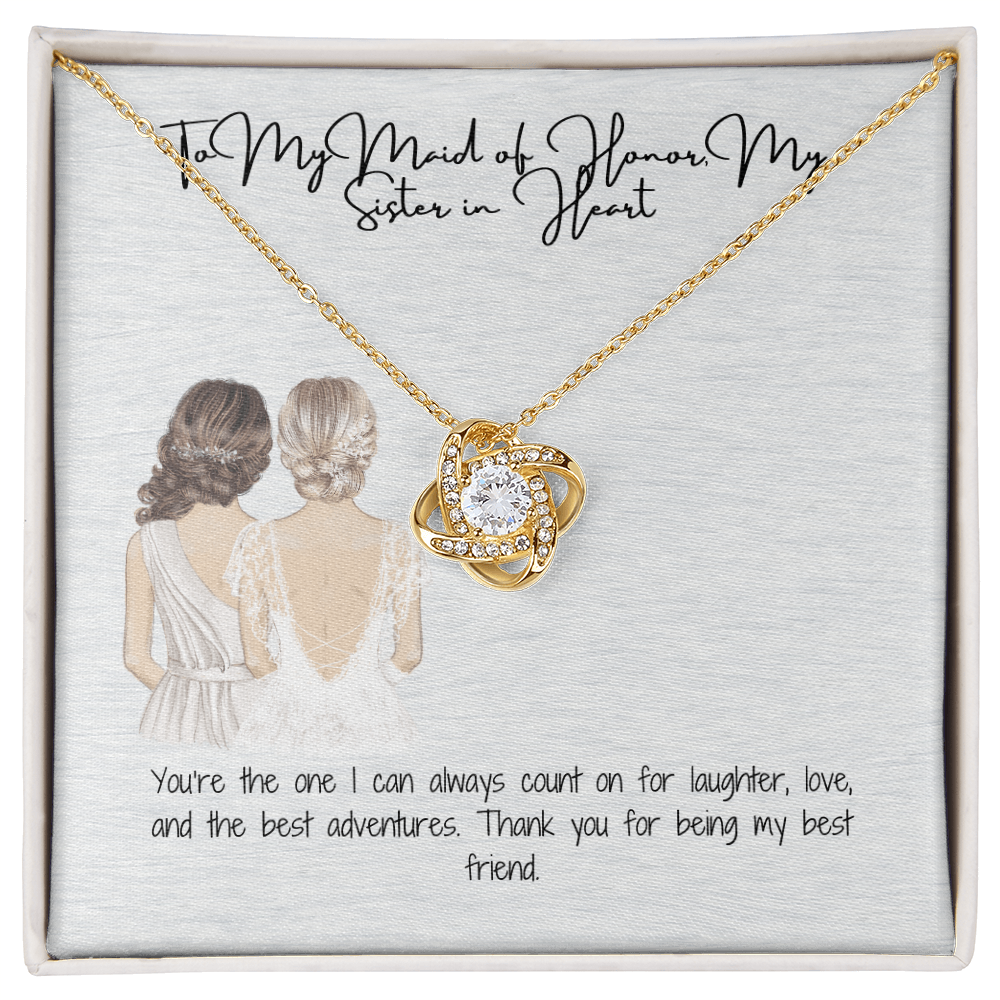Sister In Heart Love Knot Necklace