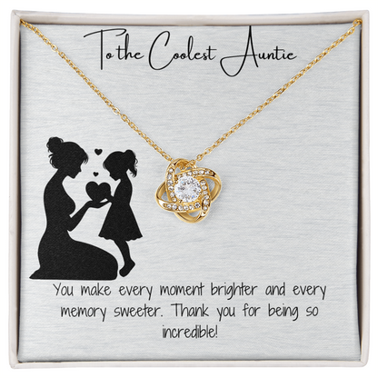 Coolest Auntie Love Knot Necklace