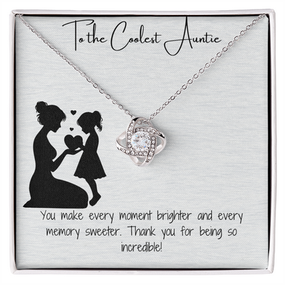 Coolest Auntie Love Knot Necklace