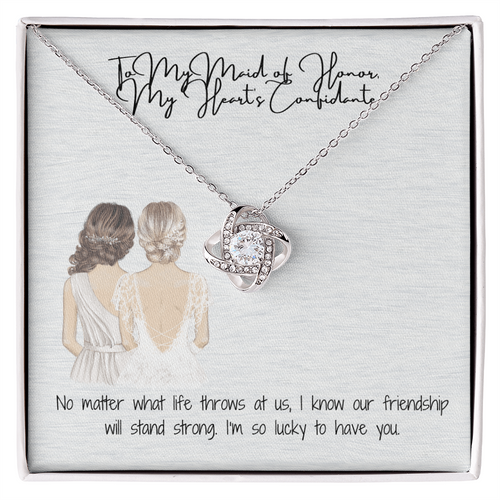 Maid Of Honor Love Knot Necklace