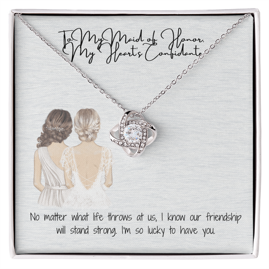Maid Of Honor Love Knot Necklace