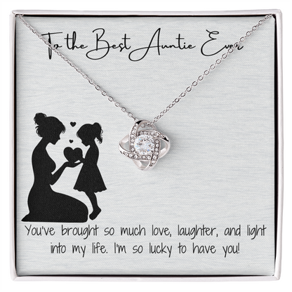 Best Auntie Love Knot Necklace