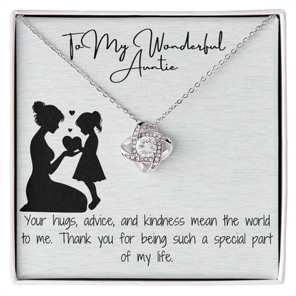 Wonderful Auntie Love Knot Necklace