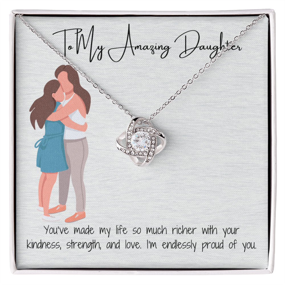 Unbreakable Bond  Love Knot Necklace (Yellow & White Gold)