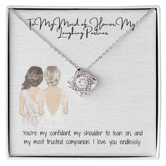 Laughing Partner Love Knot Necklace