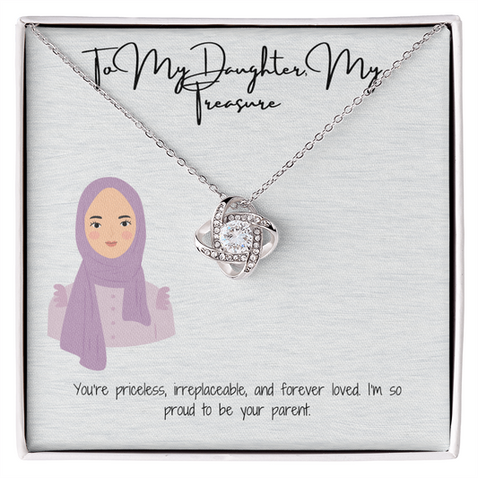 An Unbreakable Bond  Love Knot Necklace for My Hijabi Daughter