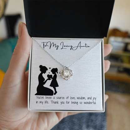 Loving Auntie Love Knot Necklace