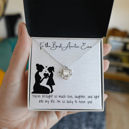 Best Auntie Love Knot Necklace