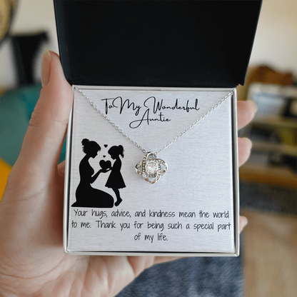 Wonderful Auntie Love Knot Necklace