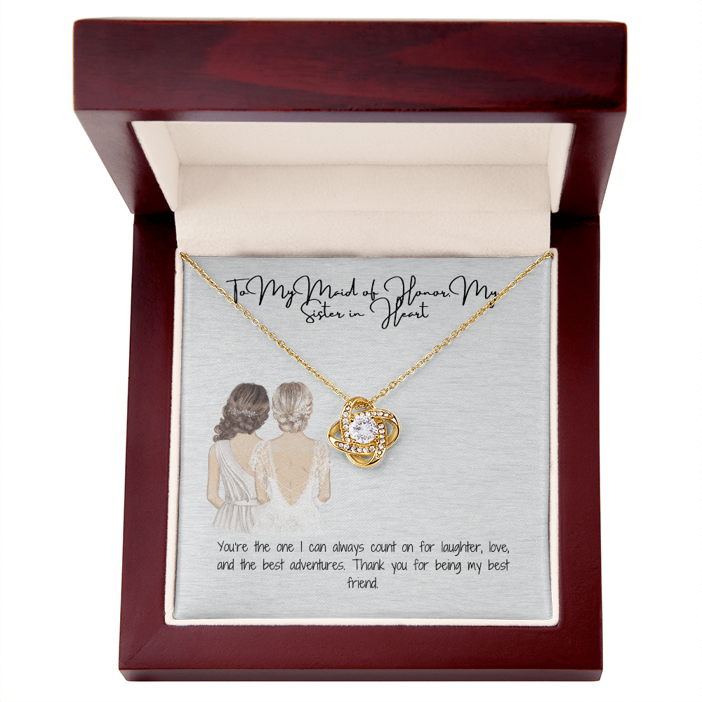 Sister In Heart Love Knot Necklace