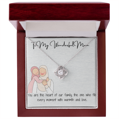 "To My Lovely Mom" Love Knot Necklace A Timeless Symbol of Eternal Love