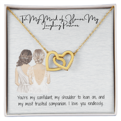 Laughing Partner Interlocking Hearts Necklace