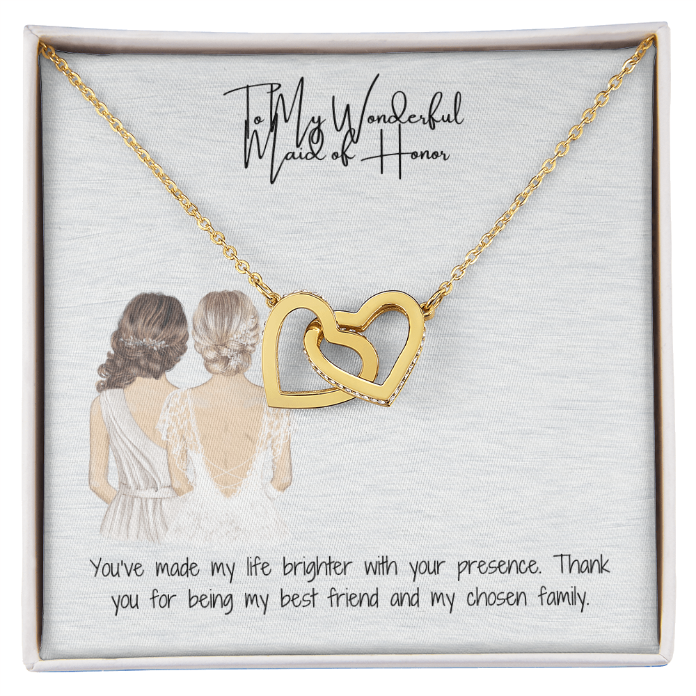 Wonderful Maid Of Honor Interlocking Hearts Necklace