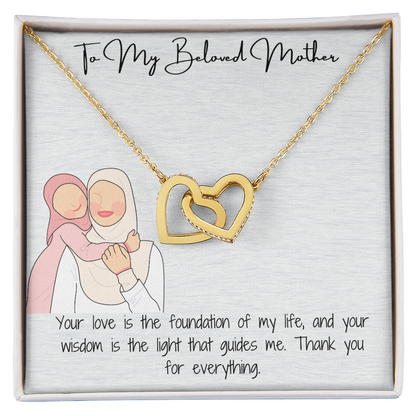 "To My Lovely Mom" Interlocking Hearts Necklace A Timeless Symbol of Love