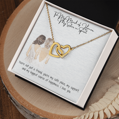 Sister In Spirit Interlocking Hearts Necklace
