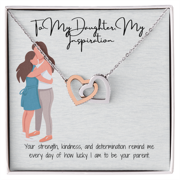 Two Hearts, One Love  Interlocking Hearts Necklace (Yellow & White Gold)