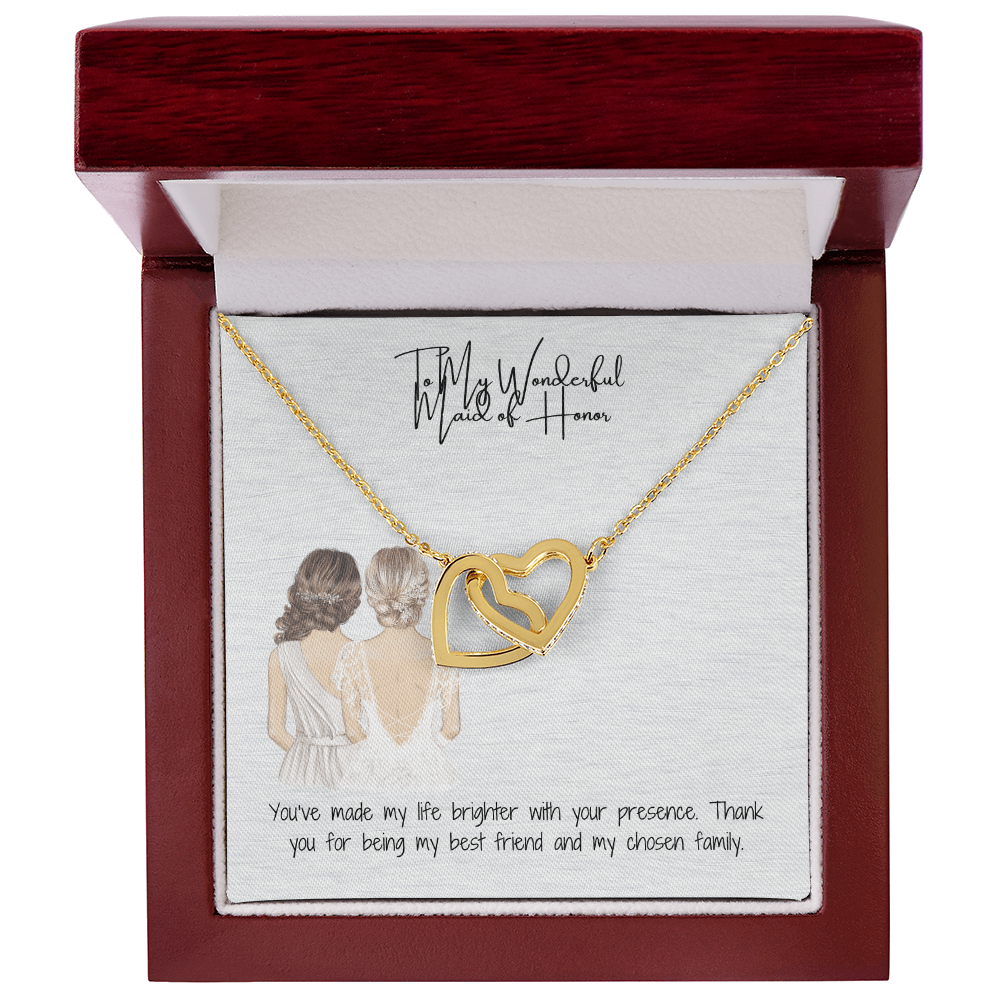 Wonderful Maid Of Honor Interlocking Hearts Necklace