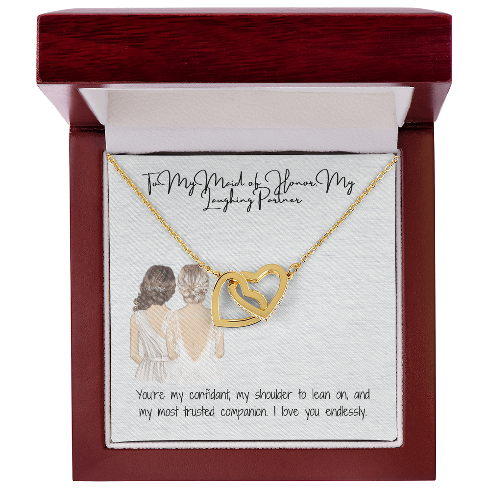 Laughing Partner Interlocking Hearts Necklace