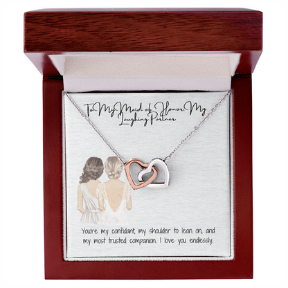 Laughing Partner Interlocking Hearts Necklace
