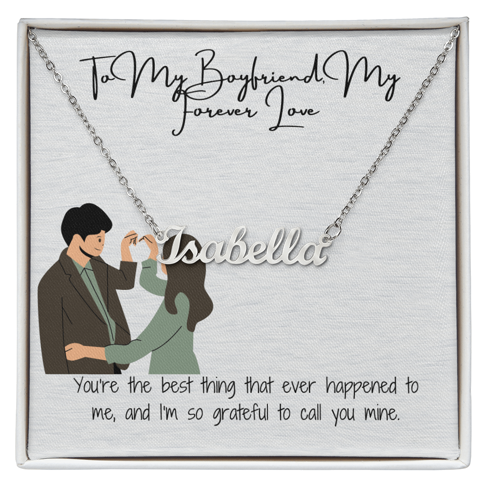 Forever Love Boyfriend Custom Name Necklace
