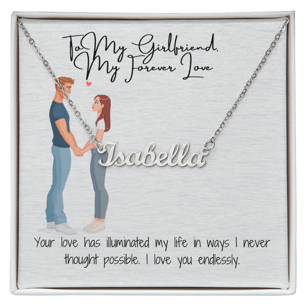 My Forever Love Girlfriend Custom Name Necklace