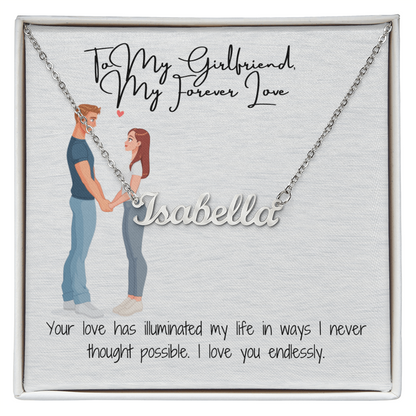 My Forever Love Girlfriend Custom Name Necklace