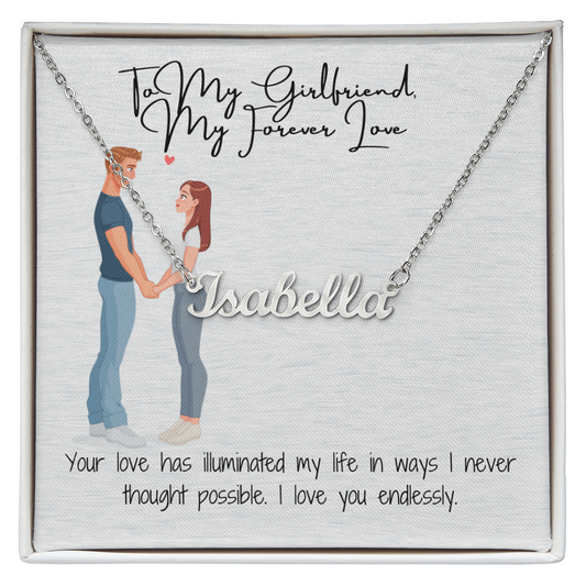 My Forever Love Girlfriend Custom Name Necklace