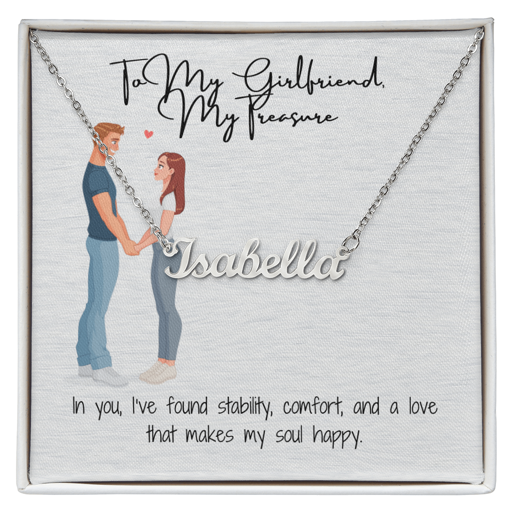 My Treasure Girlfriend Custom Name Necklace