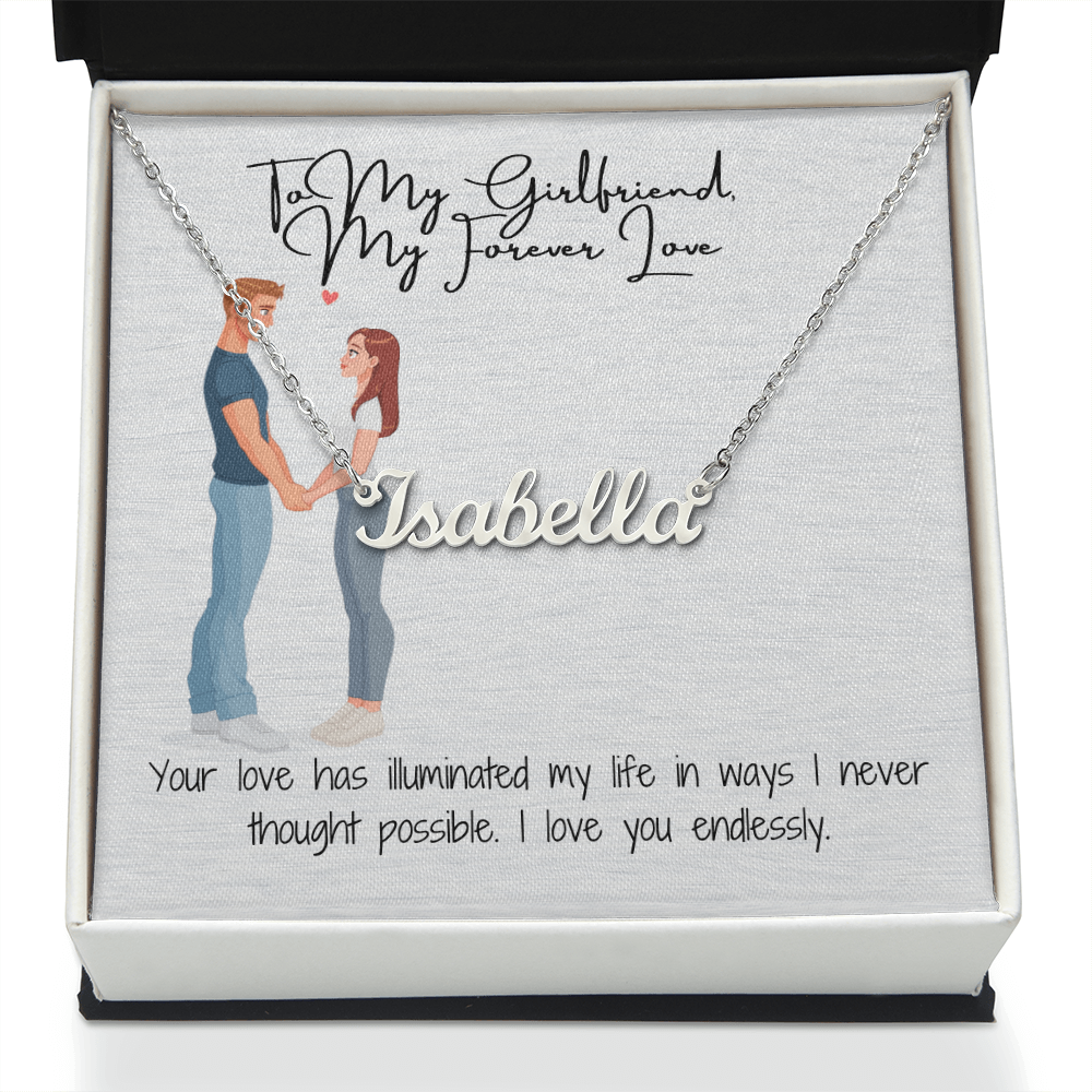 My Forever Love Girlfriend Custom Name Necklace