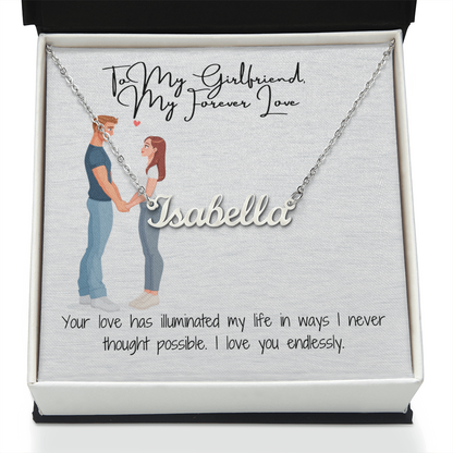 My Forever Love Girlfriend Custom Name Necklace