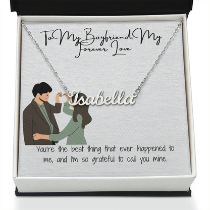 Forever Love Boyfriend Custom Name Necklace