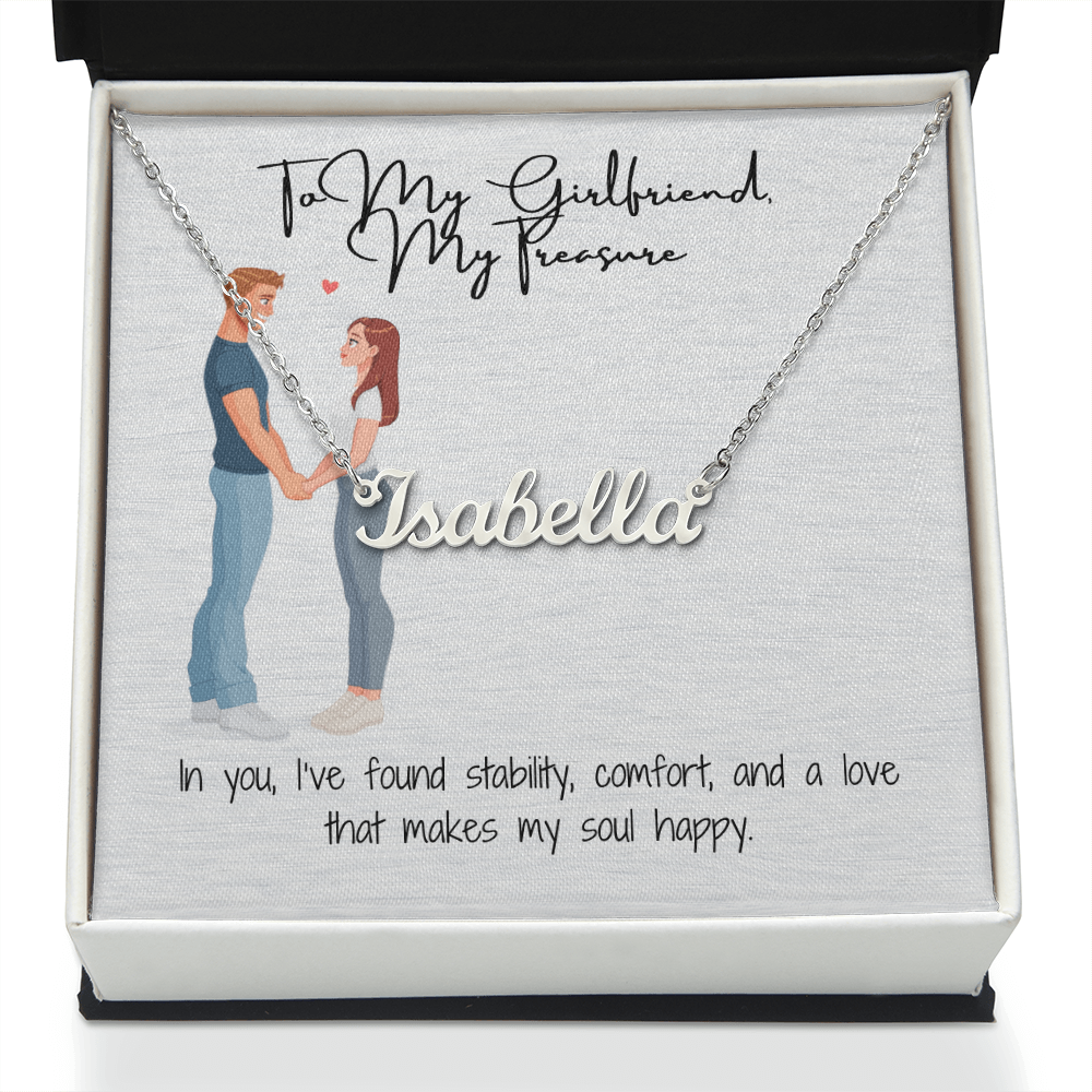 My Treasure Girlfriend Custom Name Necklace