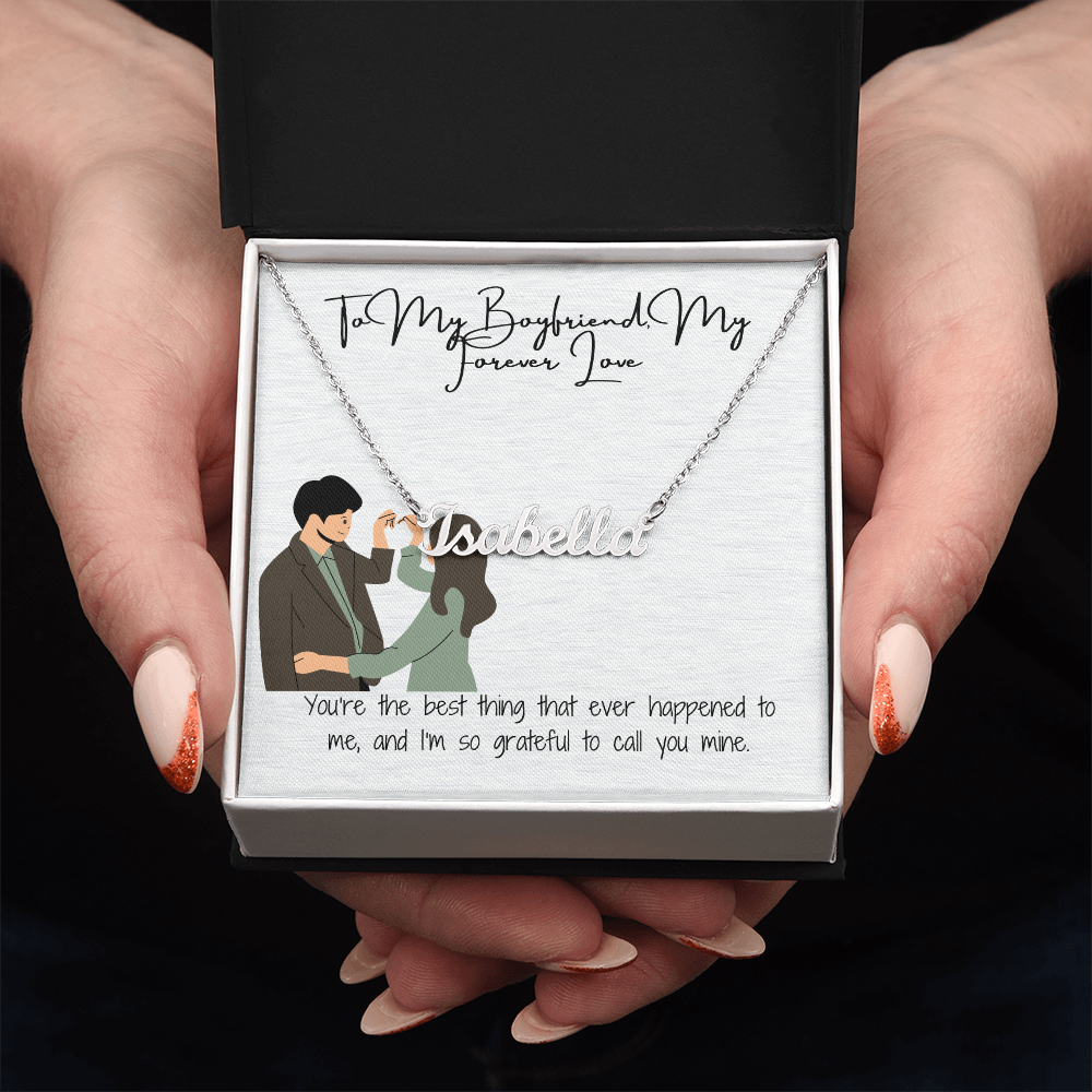 Forever Love Boyfriend Custom Name Necklace