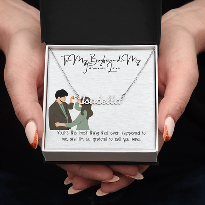 Forever Love Boyfriend Custom Name Necklace