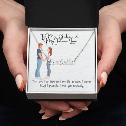 My Forever Love Girlfriend Custom Name Necklace