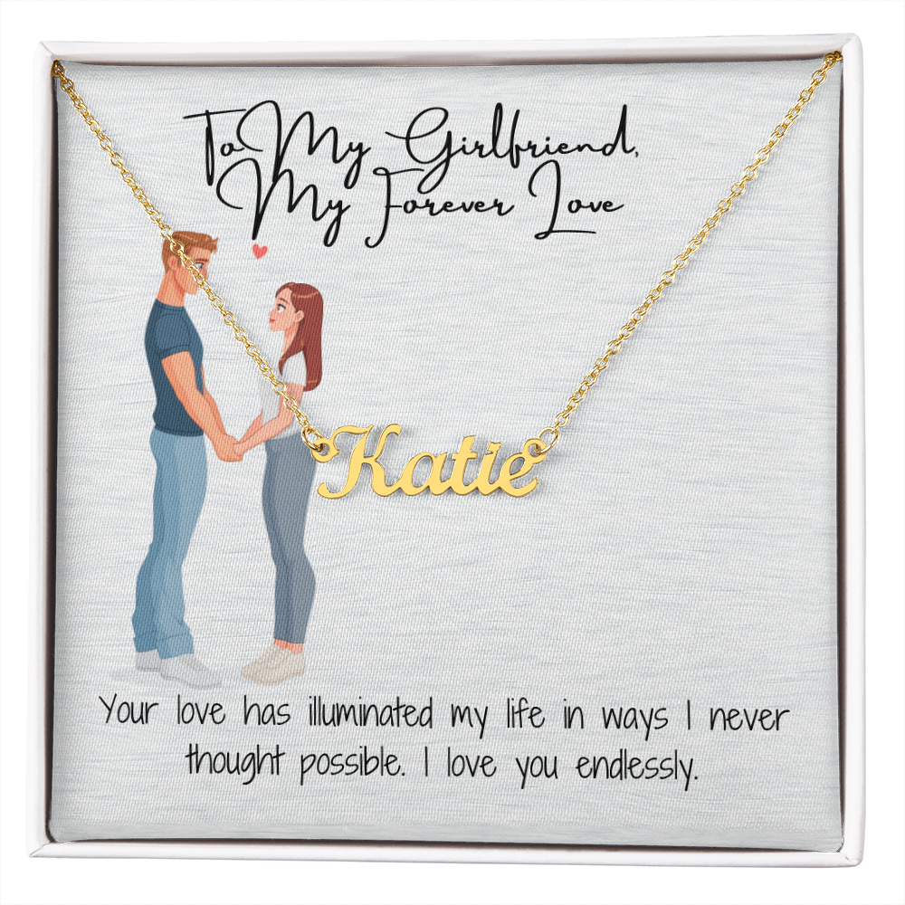 My Forever Love Girlfriend Custom Name Necklace