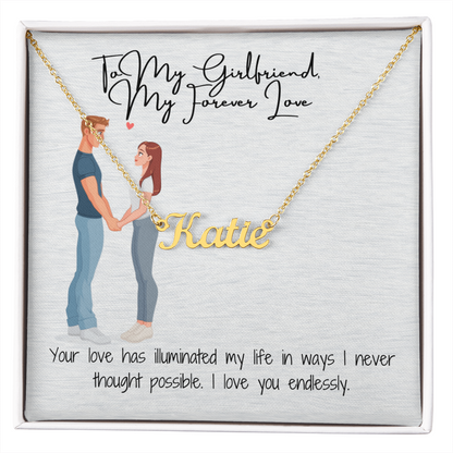 My Forever Love Girlfriend Custom Name Necklace