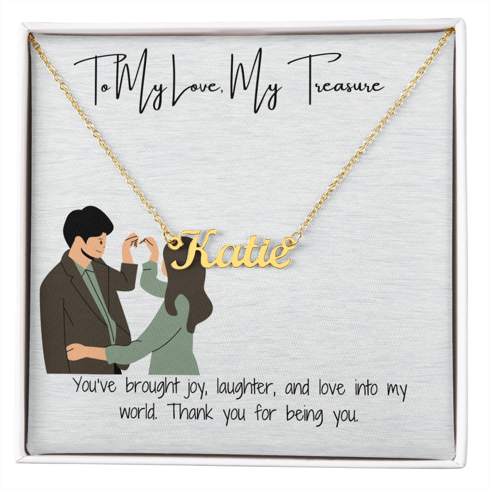 My Treasure Boyfriend Custom Name Necklace