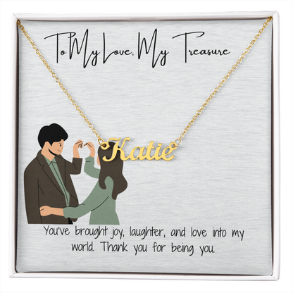 My Treasure Boyfriend Custom Name Necklace
