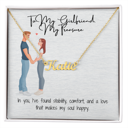 My Treasure Girlfriend Custom Name Necklace
