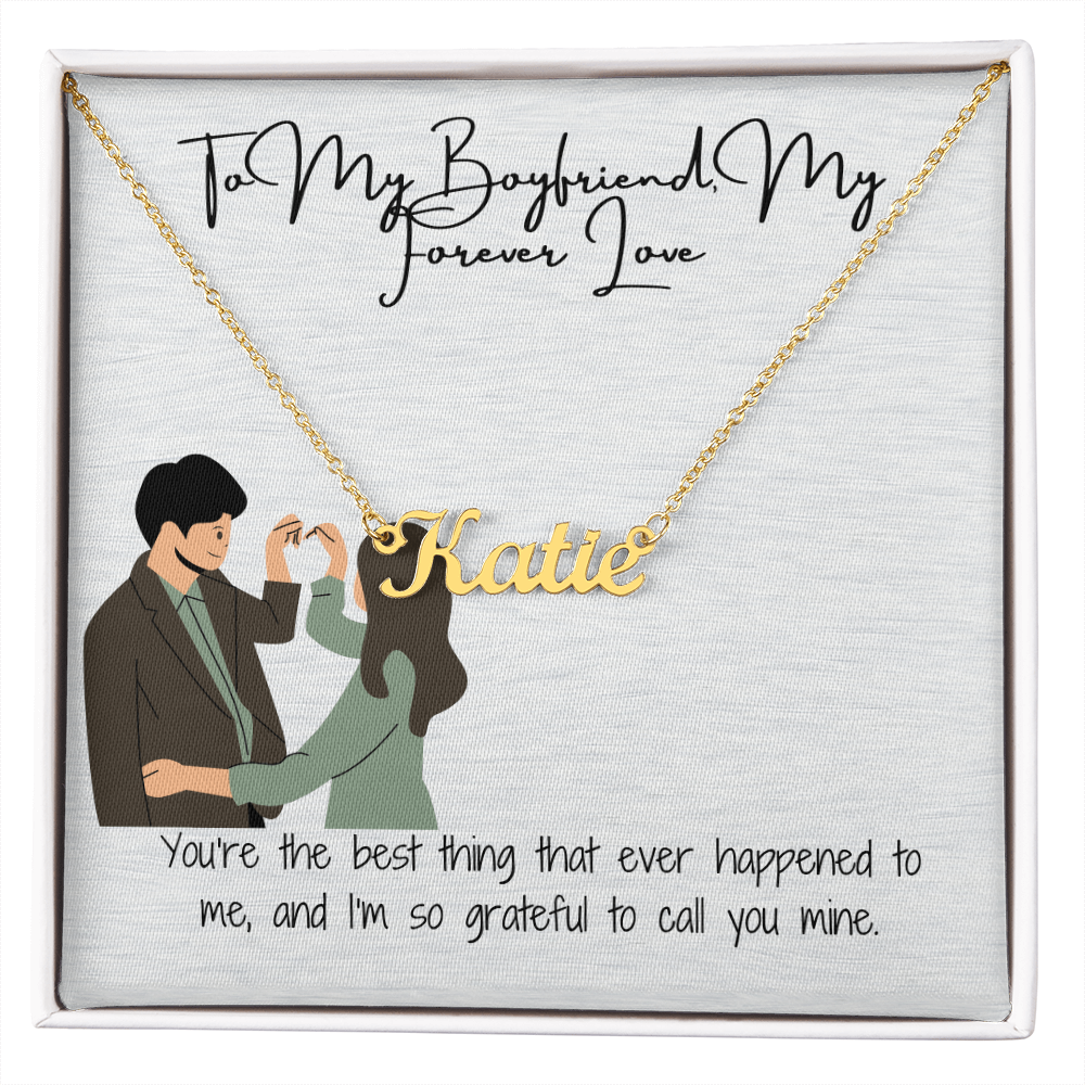 Forever Love Boyfriend Custom Name Necklace
